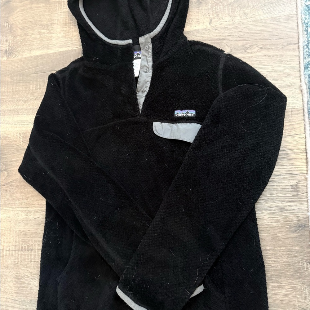 Patagonia Black Jacket with Gray Trim